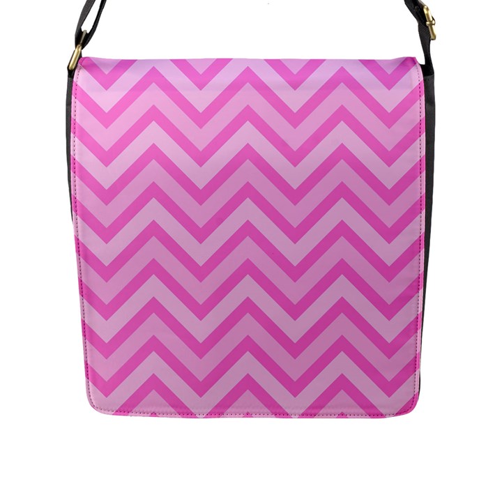 Zigzag  pattern Flap Messenger Bag (L) 