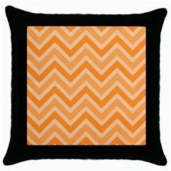 Zigzag  Pattern Throw Pillow Case (black) by Valentinaart