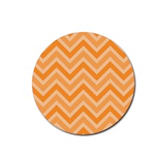 Zigzag  Pattern Rubber Coaster (round)  by Valentinaart