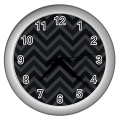 Zigzag  Pattern Wall Clocks (silver) 