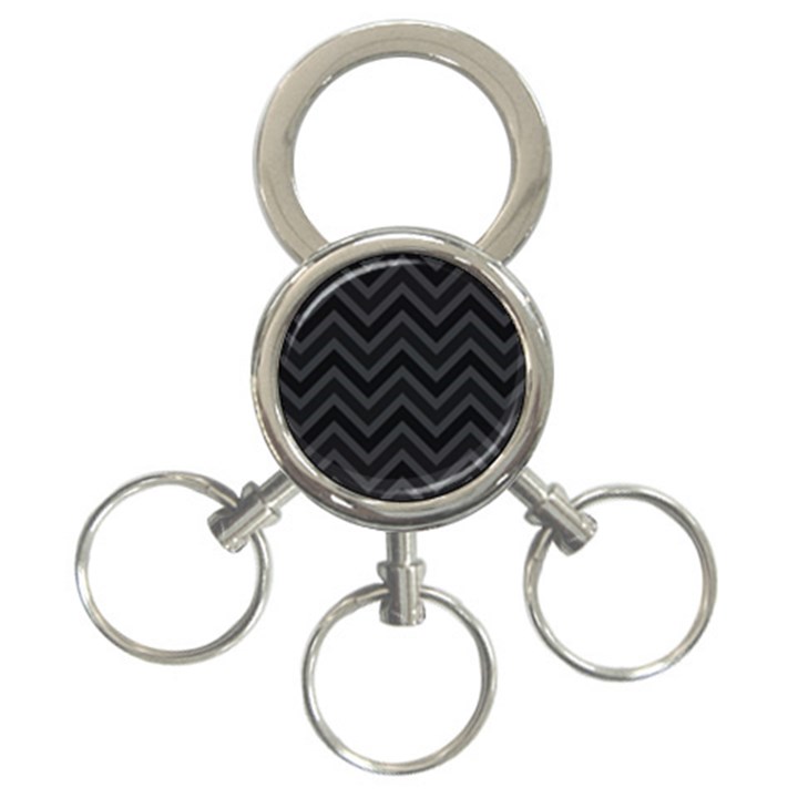 Zigzag  pattern 3-Ring Key Chains