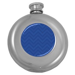 Zigzag  Pattern Round Hip Flask (5 Oz) by Valentinaart