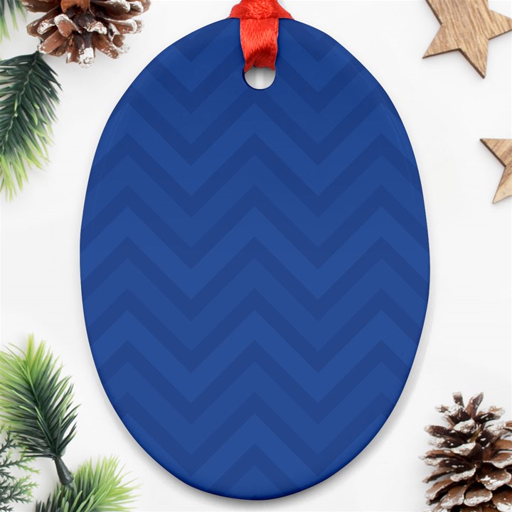 Zigzag  pattern Oval Ornament (Two Sides)