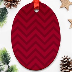 Zigzag  Pattern Oval Ornament (two Sides) by Valentinaart