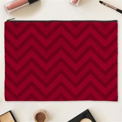 Zigzag  Pattern Cosmetic Bag (xxxl)  by Valentinaart