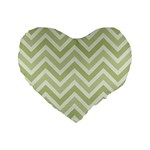 Zigzag  pattern Standard 16  Premium Flano Heart Shape Cushions Front