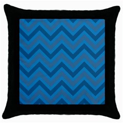 Zigzag  Pattern Throw Pillow Case (black) by Valentinaart