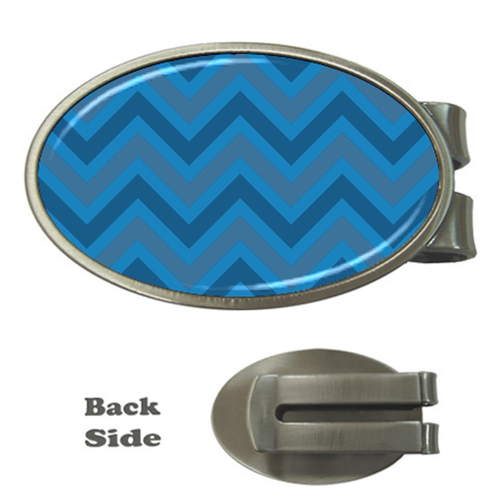 Zigzag  pattern Money Clips (Oval) 