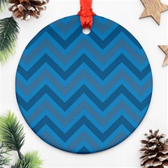 Zigzag  Pattern Round Ornament (two Sides) by Valentinaart