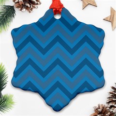 Zigzag  Pattern Snowflake Ornament (two Sides) by Valentinaart