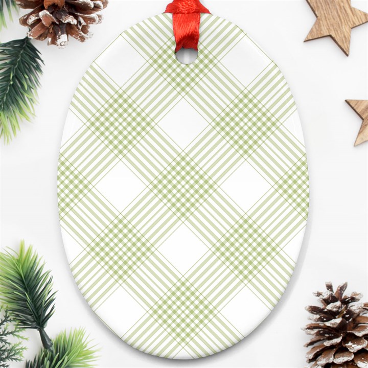 Zigzag  pattern Oval Ornament (Two Sides)