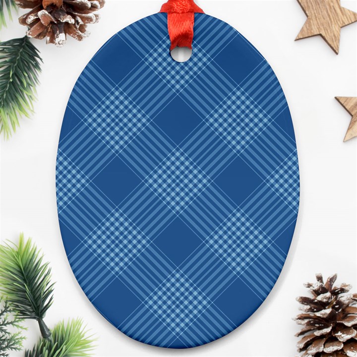 Zigzag pattern Oval Ornament (Two Sides)