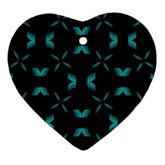 Background Black Blue Polkadot Ornament (heart)