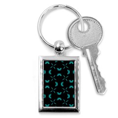 Background Black Blue Polkadot Key Chains (rectangle)  by Mariart