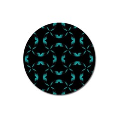 Background Black Blue Polkadot Magnet 3  (round) by Mariart