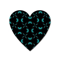 Background Black Blue Polkadot Heart Magnet