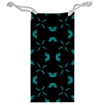 Background Black Blue Polkadot Jewelry Bag Back