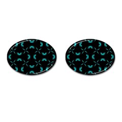 Background Black Blue Polkadot Cufflinks (oval) by Mariart