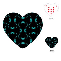 Background Black Blue Polkadot Playing Cards (heart)  by Mariart