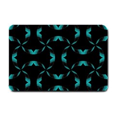 Background Black Blue Polkadot Small Doormat  by Mariart