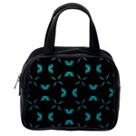 Background Black Blue Polkadot Classic Handbags (One Side) Front