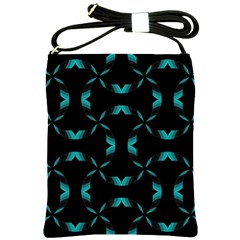 Background Black Blue Polkadot Shoulder Sling Bags by Mariart