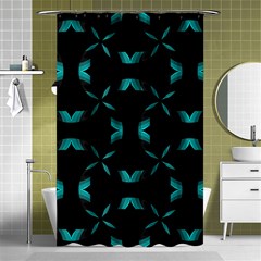 Background Black Blue Polkadot Shower Curtain 48  X 72  (small)  by Mariart