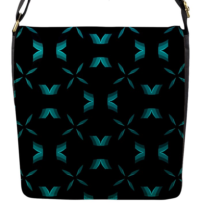 Background Black Blue Polkadot Flap Messenger Bag (S)