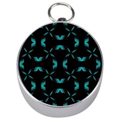 Background Black Blue Polkadot Silver Compasses by Mariart