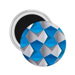 Blue White Grey Chevron 2.25  Magnets Front