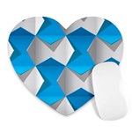 Blue White Grey Chevron Heart Mousepads Front