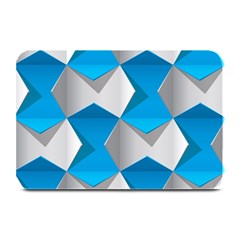 Blue White Grey Chevron Plate Mats