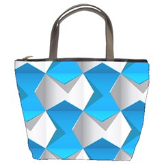 Blue White Grey Chevron Bucket Bags