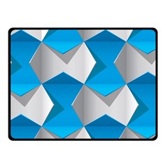 Blue White Grey Chevron Fleece Blanket (Small)