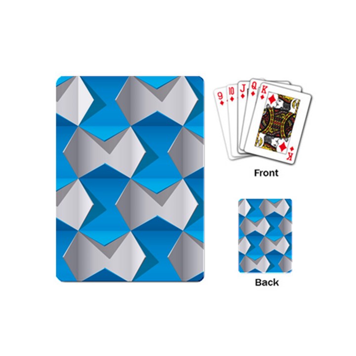 Blue White Grey Chevron Playing Cards (Mini) 