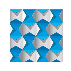 Blue White Grey Chevron Small Satin Scarf (Square)