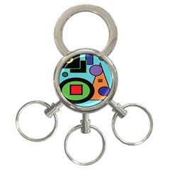 Basic Shape Circle Triangle Plaid Black Green Brown Blue Purple 3-ring Key Chains by Mariart