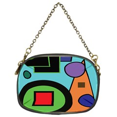 Basic Shape Circle Triangle Plaid Black Green Brown Blue Purple Chain Purses (one Side)  by Mariart