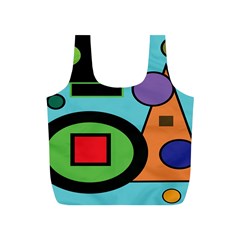 Basic Shape Circle Triangle Plaid Black Green Brown Blue Purple Full Print Recycle Bags (s)  by Mariart