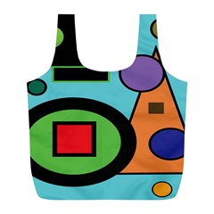 Basic Shape Circle Triangle Plaid Black Green Brown Blue Purple Full Print Recycle Bags (l)  by Mariart