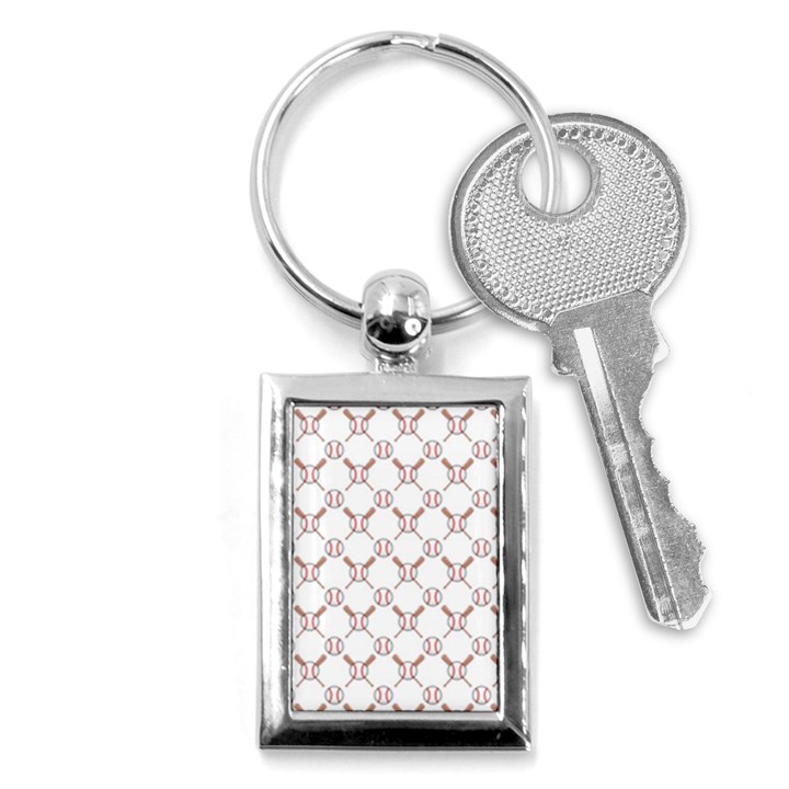 Baseball Bat Scrapbook Sport Key Chains (Rectangle) 