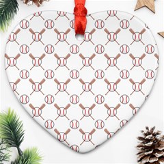 Baseball Bat Scrapbook Sport Heart Ornament (two Sides) by Mariart