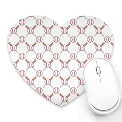 Baseball Bat Scrapbook Sport Heart Mousepads by Mariart