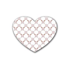 Baseball Bat Scrapbook Sport Rubber Coaster (heart)  by Mariart