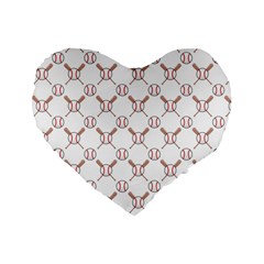 Baseball Bat Scrapbook Sport Standard 16  Premium Heart Shape Cushions by Mariart