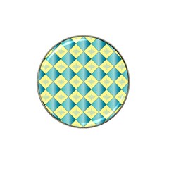 Yellow Blue Diamond Chevron Wave Hat Clip Ball Marker (10 Pack) by Mariart