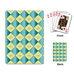 Yellow Blue Diamond Chevron Wave Playing Card by Mariart