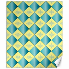 Yellow Blue Diamond Chevron Wave Canvas 8  X 10  by Mariart