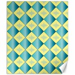 Yellow Blue Diamond Chevron Wave Canvas 8  x 10  8.15 x9.66  Canvas - 1