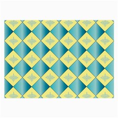 Yellow Blue Diamond Chevron Wave Large Glasses Cloth (2-side) by Mariart